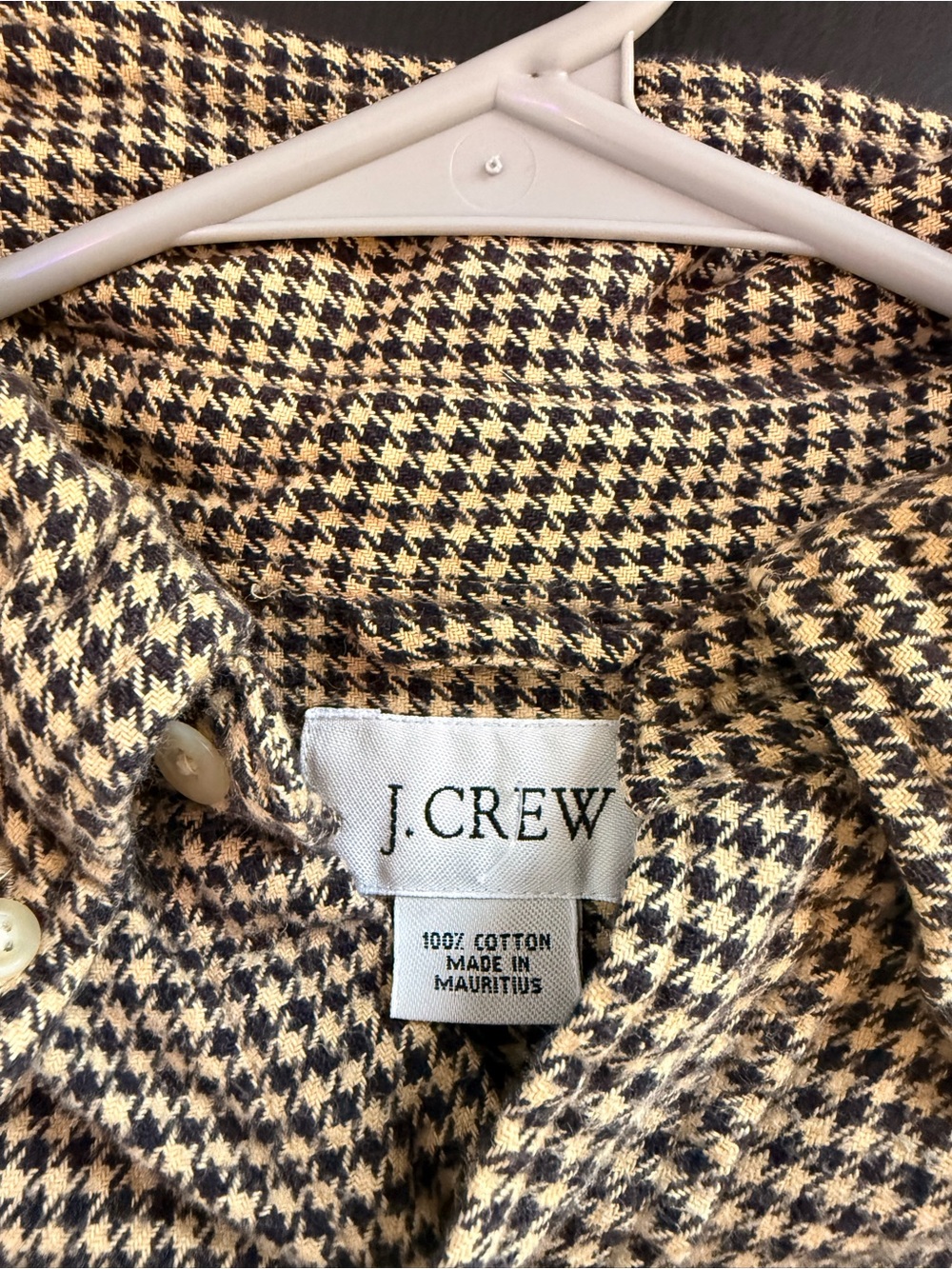 J. Crew Houndstooth Shirt in Tan and Black